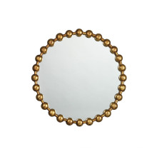 Горячие продаж Новый раунд мяч цепь обрамленное зеркало в старинное золото Латунь отделка для мода украшения стены